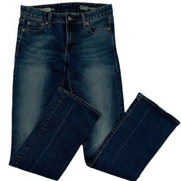 Gap 1969 Jeans Womens Sz 26 Straight Leg Whiskers Medium Wash Perfect Boot Denim - Picture 5 of 12